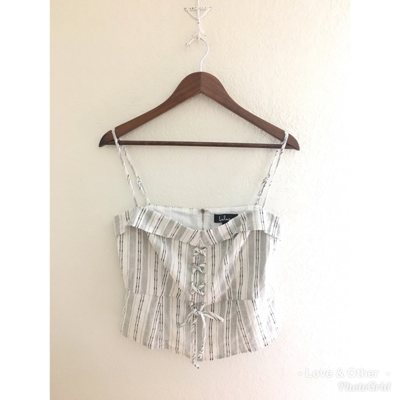 Lulu's | Linen Striped Cami Tank Top NEW!💘 - Picture 5 of 5
